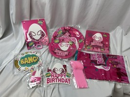Spider Gwen Birthday Party Supplies Set Pink Superhero Plates Napkins De... - $324.90 MXN
