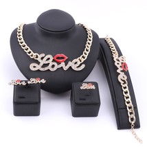 New Hip Hop Fashion Style Luxury Rhinestone Lip Love Collar Necklace Bracelet Ea - £26.99 GBP
