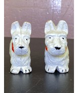 Scottie Terrier Toys WHite Dogs Composite Wood Pair 3&quot; Tall Antique Vintage - $18.81