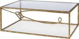 Cocktail Table MAITLAND-SMITH Tangle Gold Leaf Textured Forged Iron Glass To - £3,799.38 GBP