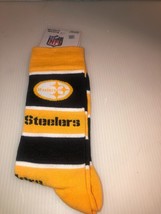 New NFL Pittsburgh STEELERS LOGO Stripe Band SOCKS One Size NWT - £8.31 GBP