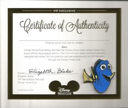 Dory Disney VIP Movie Club Pin With Certificate Of Authenticity NEW - £6.27 GBP
