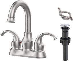 Fr4090-Np, A 2-Handle Brushed Nickel Bathroom Faucet With A 360-Degree Rotating - £57.38 GBP