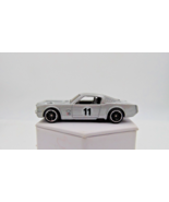 HOT WHEELS &#39;65 FORD MUSTANG FASTBACK #11 SILVER DIECAST CAR W/ STRIPES - $13.44 CAD