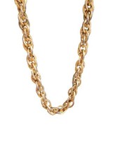 Vintage 36&quot; Gold Tone Chain Necklace Engraved Statement Jewelry 1970s Re... - £40.82 GBP