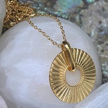 18K GOLD Filled Minimalist Round Necklace Women Mom  15” 16” 17” Fine Jewelry - £39.68 GBP