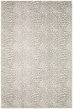 8&#39; X 10&#39; Beige and Cream Leopard Print Shag Handmade Non Skid Area Rug - £842.79 GBP