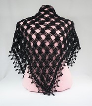 Handmade shawl. Openwork, crochet shawl. BL-1 - $60.00