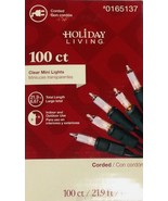 Holiday Living 100 Count Clear White Mini String Lights Green Wire Incan... - $19.68 CAD