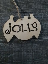 Wooden Christmas Ornament Jolly Christmas Decor New - £11.06 GBP