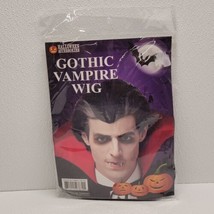 Gothic Vampire Wig Adult Men Halloween Costume Accessory Black Hair - New - £7.66 GBP