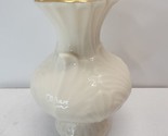 Lenox China Smal Elfin Bud Vase Leaf Pattern 24K Gold Trim 4.5&quot; tall - £9.61 GBP