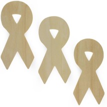 3 Unfinished Wooden Awareness Ribbon Shapes Cutouts DIY Crafts 5.8 Inches - £14.38 GBP