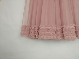 Pink Long Layered Tulle Skirt Bridesmaid Custom Plus Size Tulle Maxi Skirt image 8