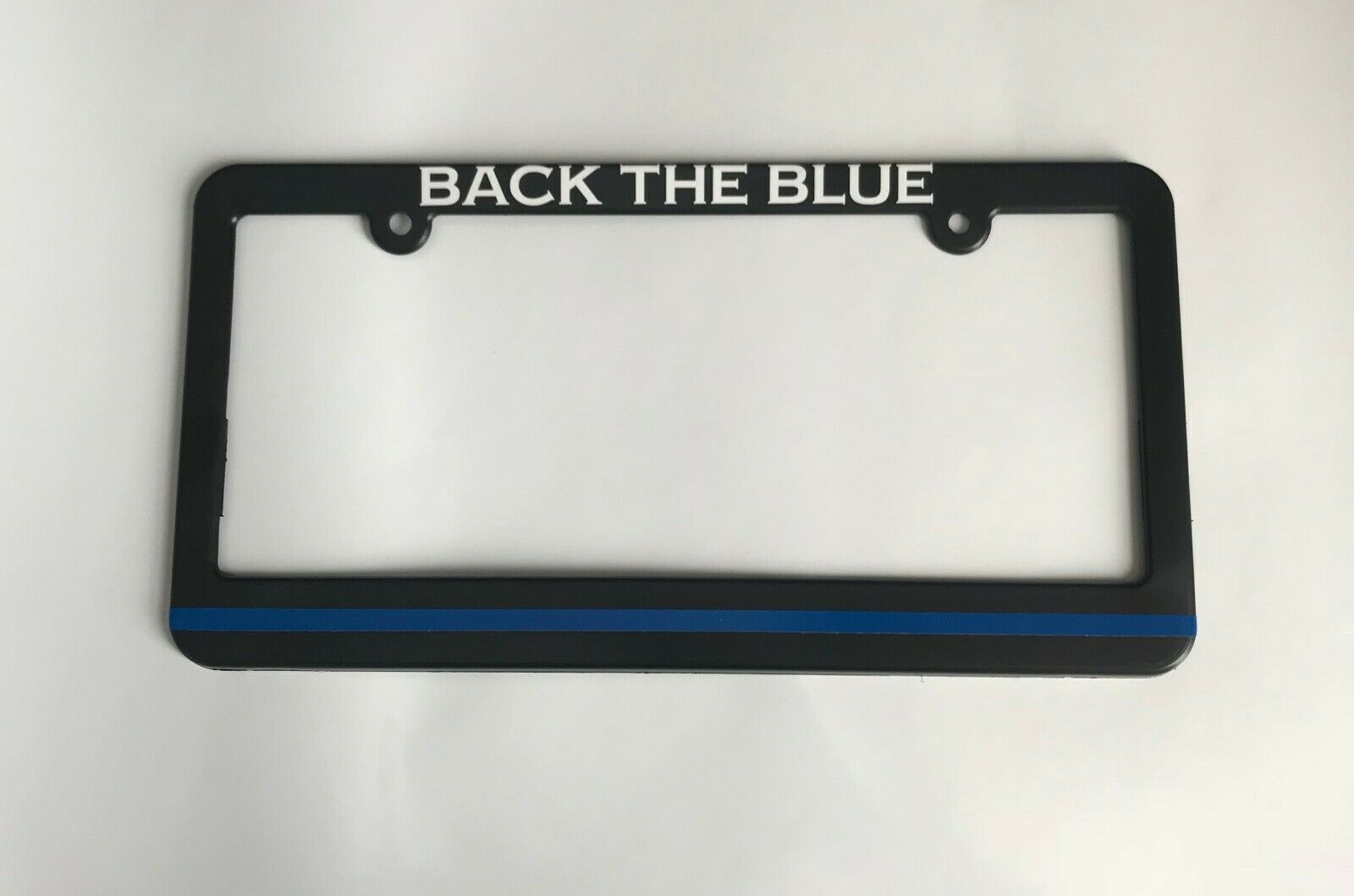 Primary image for Back the Blue License Plate Frame REFLECTIVE Police Support Thin Blue Line