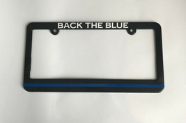 Back the Blue License Plate Frame REFLECTIVE Police Support Thin Blue Line - £12.64 GBP