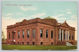 Postcard Public Library Escanaba Michigan ca.1913 - $4.75