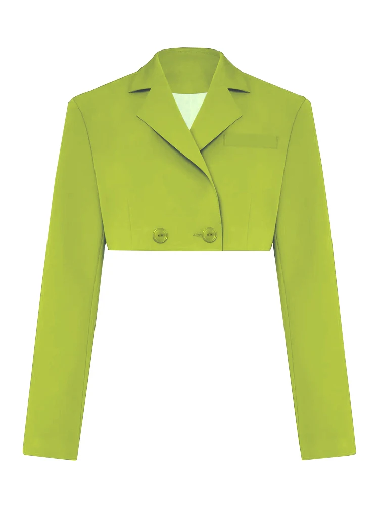 Taruxy Green  Blazers For Women Cropped Coats Jacket Summer Casual Outfits   Chi - £96.05 GBP