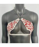 Gothic Vinyl White Vampira - Blood Splatter Cross Top Bra - €41,32 EUR