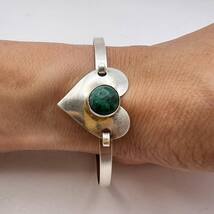 Vintage Women's Jewelry Cuff Bracelet Sterling Silver 925 Turquoise Gems... - $250.00