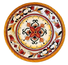 Lunch Plate Villa Ancona by Chris Madden Floral Rope Edge 8.5&quot; JCPenny - £13.96 GBP