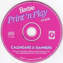 Barbie Print &#39;n Play Calendars &amp; Banners (PC-CD, 1996) Windows -NEW CD in SLEEVE - £3.13 GBP