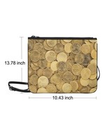Euro Gold Coins Nylon Slim Clutch Bag 10.43&quot;(L) x 13.78&quot; (H) - $32.60 CAD