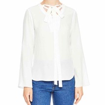 Sandro white silk front tie blouse size 1 / small - £49.18 GBP