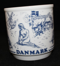 Denmark Kopenhagen White Blue Coffee Tea Mug Cup Souvenir Little Mermaid... - £22.74 GBP