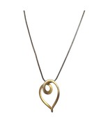 Vintage Gold Tone Spiral Curved Heart Pendant Necklace Womens Costume Je... - $24.26