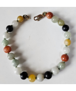 14K Gold Filled Multi- Gemstone Knotted Bead Bracelet 7&quot; - $39.60