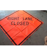 GRAINGER 48&quot; KNIT ROAD SIGN  RIGHT LANE CLOSED FLUORESCENT NEW $39 - $470.96 MXN