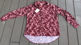 Knox Rose Deep Hibiscus Size XS Long Sleeve Button Up Collar Shirt  - £12.62 GBP