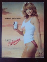 Vtg Mexican Rubia Superior Lata Beer Car Cardboard Adv Sign promo bar fr... - €48,71 EUR