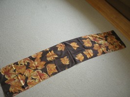 Vintage Kathie Lee Polyester Scarf Italy - Brown with Gold Leaves - $96.44 MXN
