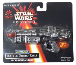 Vintage Star Wars Episode 1 Electronic Battle Droid Rifle with Light Sound - NOS - £9.50 GBP