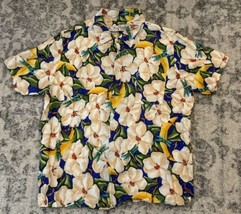 Bayou Wear Hawaiian Shirt Mens Large New Orleans Jazz Fest Magnolia Dragonfly - £38.98 GBP