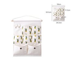 Golandstar Cactus Pattern Linen Cotton Fabric Storage Pockets Wall Door ... - $12.86