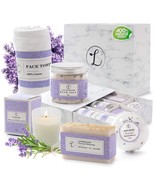 Spa Gift Set Natural Lavender Gift Box Includes Bath Bomb Bath Salt Hand... - £43.76 GBP