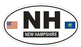 NH New Hampshire Oval Bumper Sticker or Helmet Sticker D785 Euro Oval wi... - $1.39+