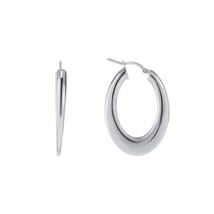 White Gold Plated Hoop Earrings: 925 Sterling Silver Huggies for Women - £27.40 GBP