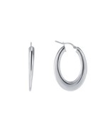 White Gold Plated Hoop Earrings: 925 Sterling Silver Huggies for Women - $34.65