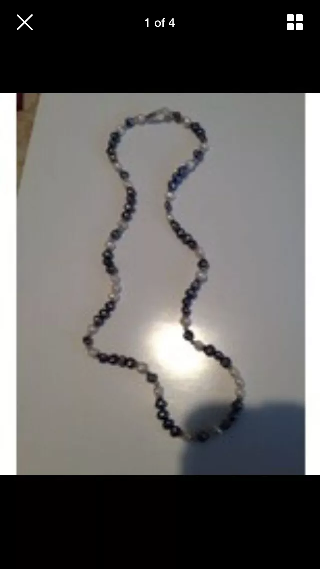 beautiful pearl tone beaded necklace - £27.52 GBP