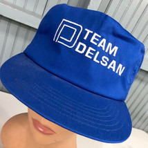 VTG Team Delsan Industries Leather Strap Made USA Baseball Cap Hat - £16.07 GBP