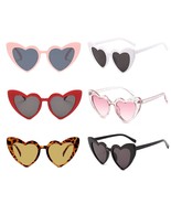 6 Pack Reteo Heart Shape Sunglasses For Women, Trendy Vintage Cat Eye Gl... - £25.71 GBP