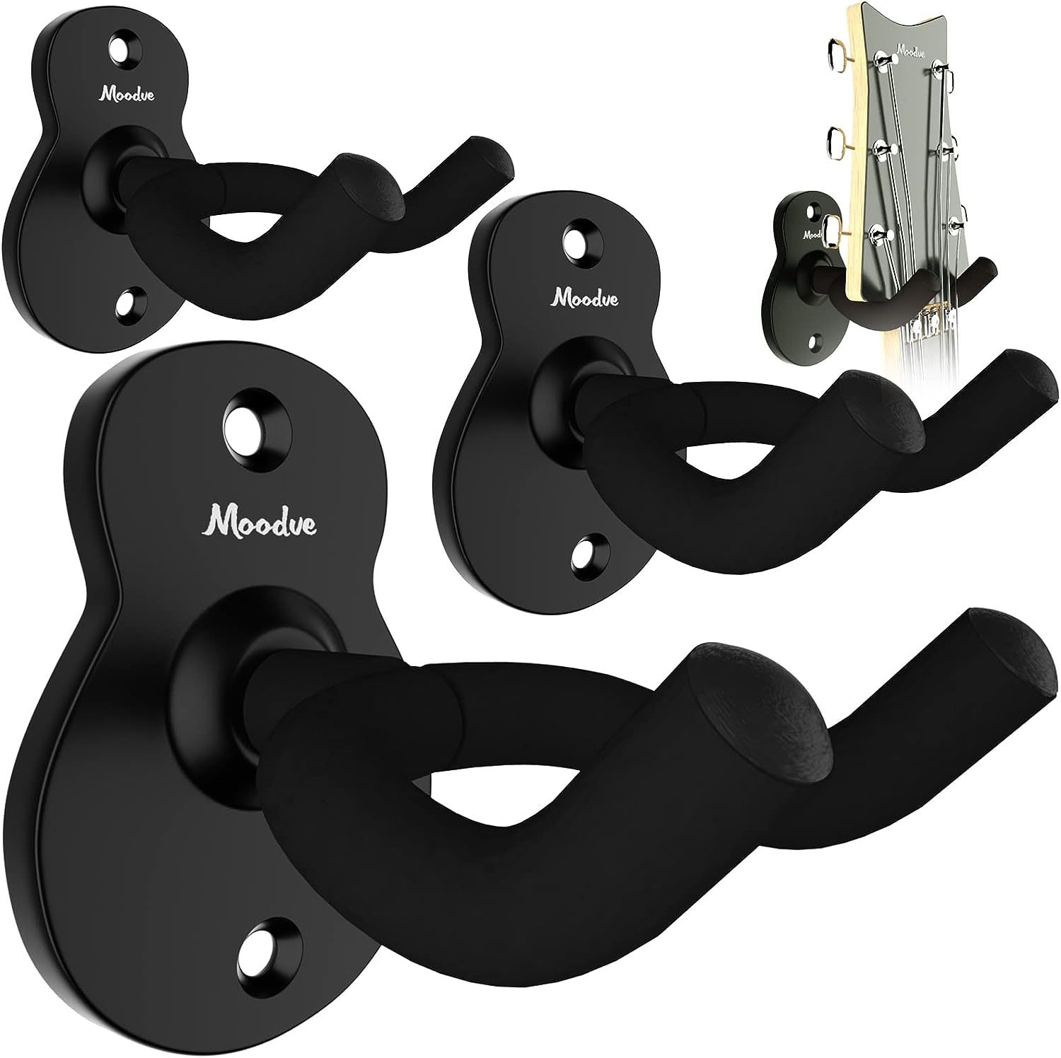 Guitar Wall Mount Hanger 4-Pack, Moodve Metal Guitar Hanger,, Guitar Shape - $31.99
