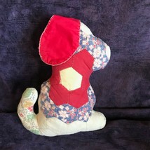 Handmade Recycled from Vintage Quilt Puppy Dog Folk Art Stuffed Animal – 10 inch - £11.72 GBP