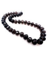 Hand Knotted Smoky Quartz Faceted Bead Necklace Sterling Silver Toggle C... - $123.75