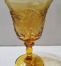 Vintage Eagle L.E. Smith Amber Goblet Federal American Shield Stars 6 1/... - $21.16