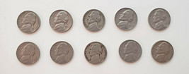 1946 1948 1949 1954 1959 1963 1964 Jefferson Nickels Lot of 10 - £1.96 GBP